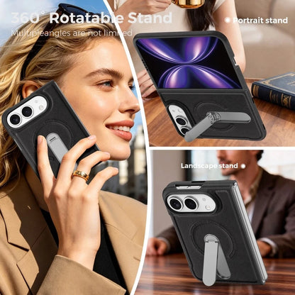 iPhone Duo | Leather Magnetic Stand Case - Black