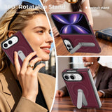 iPhone Duo | Leather Magnetic Stand Case - Cherry Red