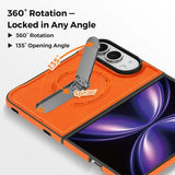 iPhone Duo | Leather Magnetic Stand Case - Orange