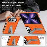 iPhone Duo | Leather Magnetic Stand Case - Orange
