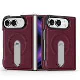 iPhone Duo | Leather Magnetic Stand Case - Cherry Red