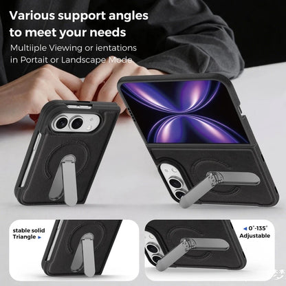 iPhone Duo | Leather Magnetic Stand Case - Black
