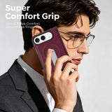 iPhone Duo | Leather Magnetic Stand Case - Cherry Red
