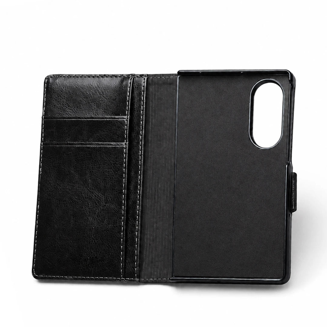 Galaxy Z Fold8 | Genuine Leather Wallet Case - Black
