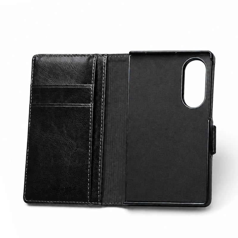 Galaxy Z Fold8 | Genuine Leather Wallet Case - Black