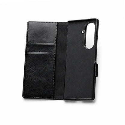 Galaxy Z Fold8 Ultra | Genuine Leather Wallet Case - Black