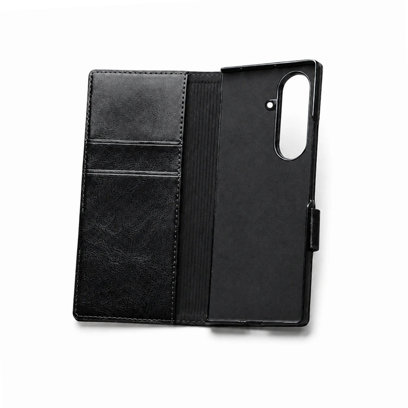 Galaxy Z Fold8 Ultra | Genuine Leather Wallet Case - Black