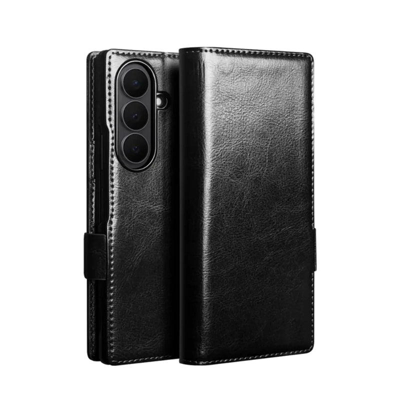 Galaxy Z Fold8 Ultra | Genuine Leather Wallet Case - Black
