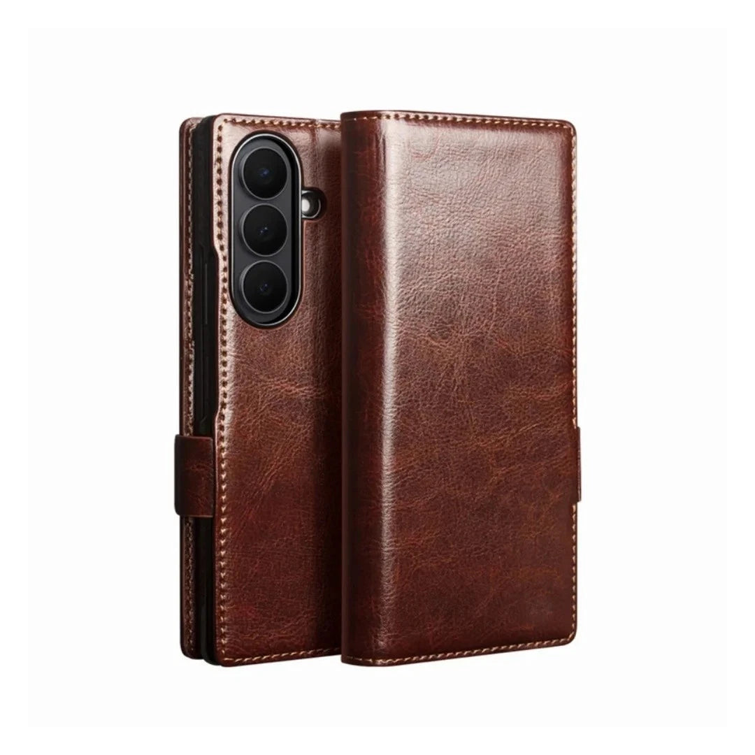 Galaxy Z Fold8 Ultra | Genuine Leather Wallet Case - Brown