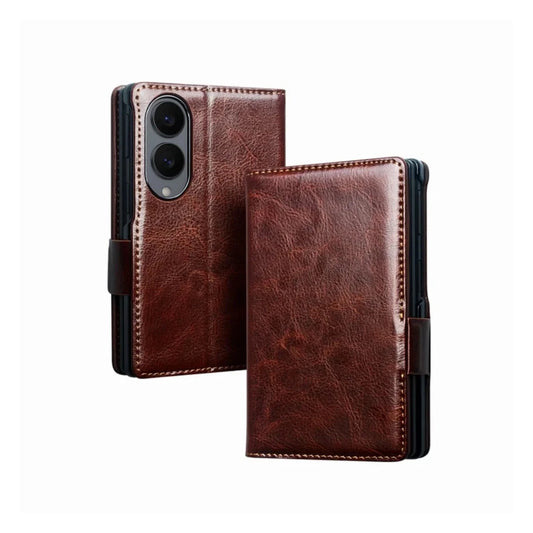Galaxy Z Fold8 | Genuine Leather Wallet Case - Brown