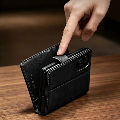 Galaxy Z Fold8 | Genuine Leather Wallet Case - Black