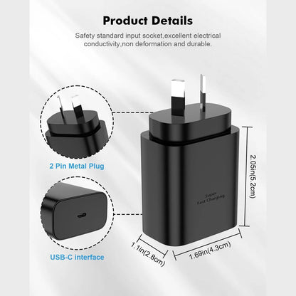 25W USB-C PD3.0 Wall Adapter for Samsung