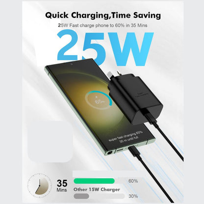 25W USB-C PD3.0 Wall Adapter for Samsung