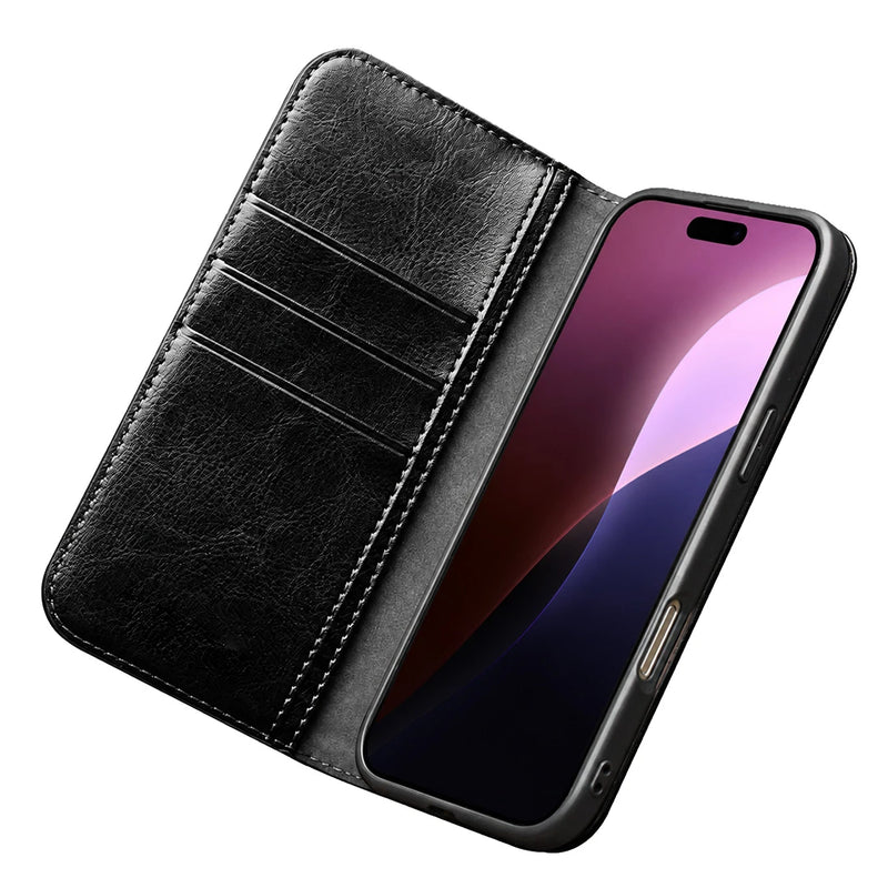 iPhone 17 Pro Max | Genuine Leather Wallet Case